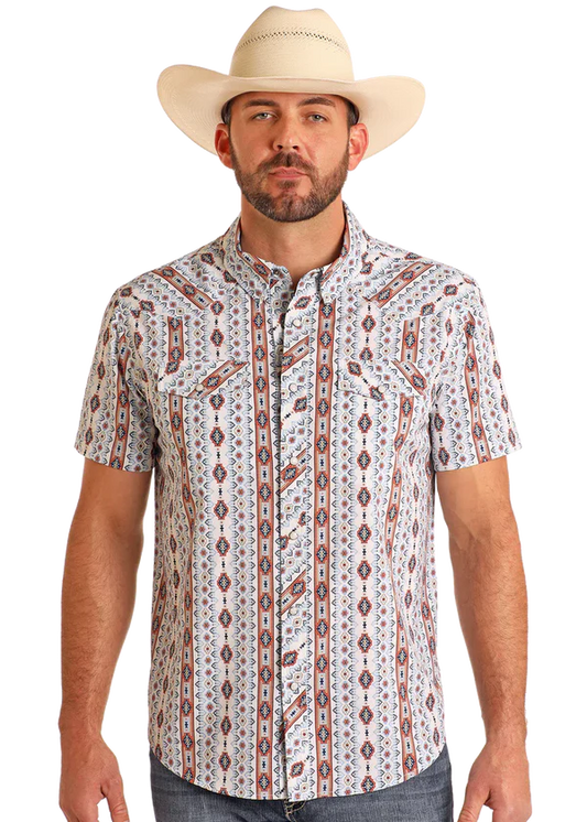 Panhandle Slim Aztec S/S - Blue