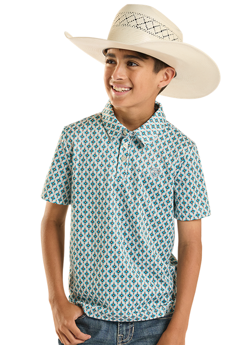 Rock&Roll Mini Aztec Geo Printed Polo
