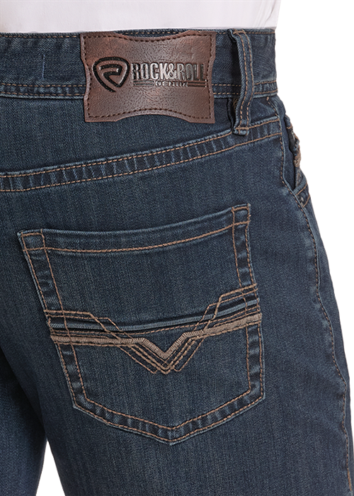 Rock&Roll Ladder Stitch Emb Double Barrel Straight Jean