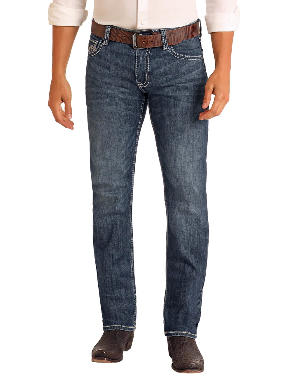 ROCK & ROLL SLIM STRAIGHT BOOT MEDIUM WASH JEANS
