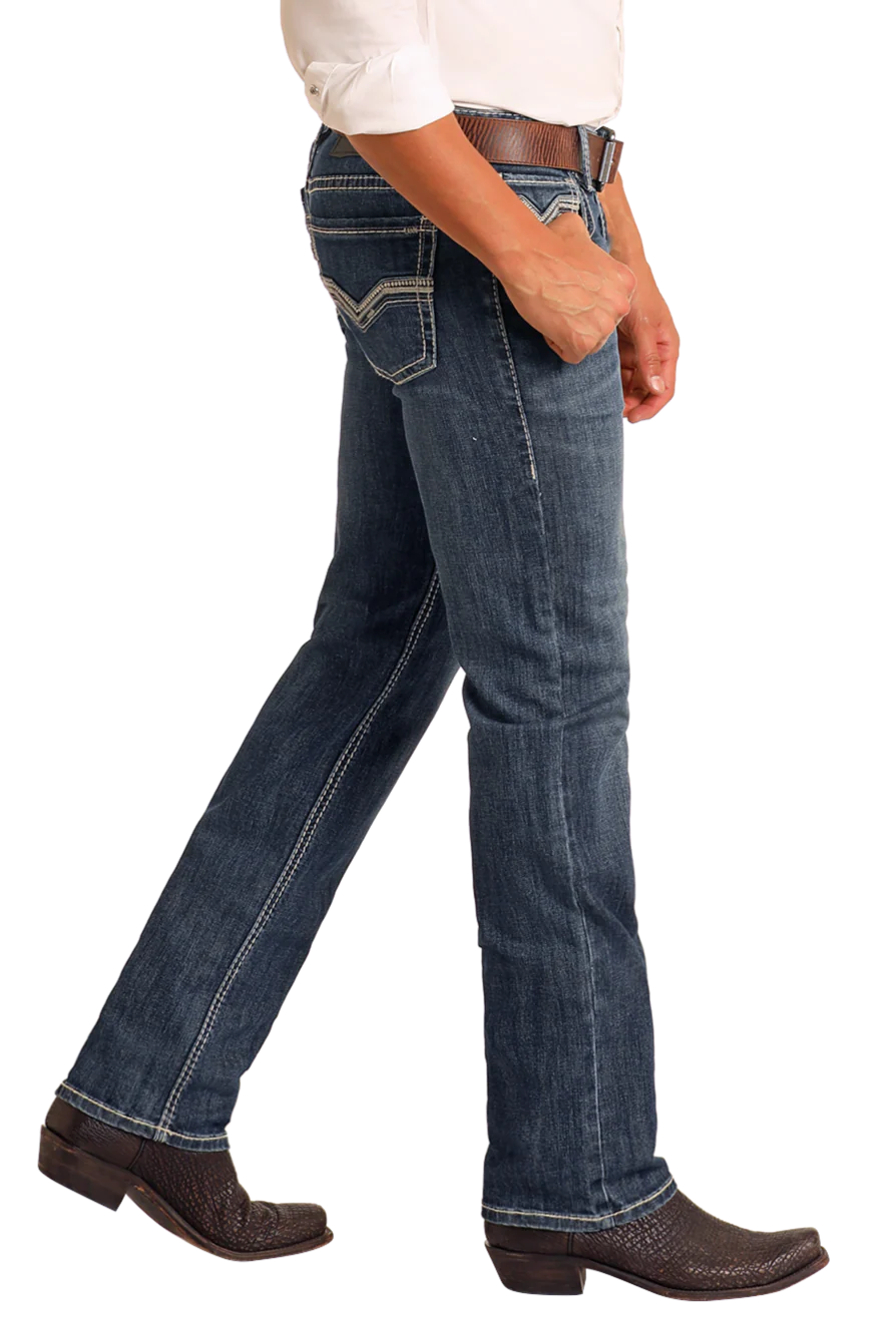 ROCK & ROLL SLIM STRAIGHT BOOT MEDIUM WASH JEANS