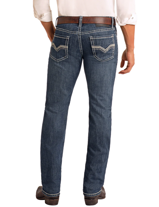 ROCK & ROLL SLIM STRAIGHT BOOT MEDIUM WASH JEANS