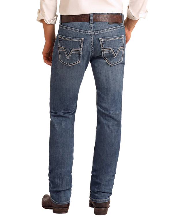 Rock&Roll Two Tone EMB Skinny Jean