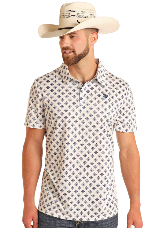 ROCK&ROLL AZTEC PRINTED POLO