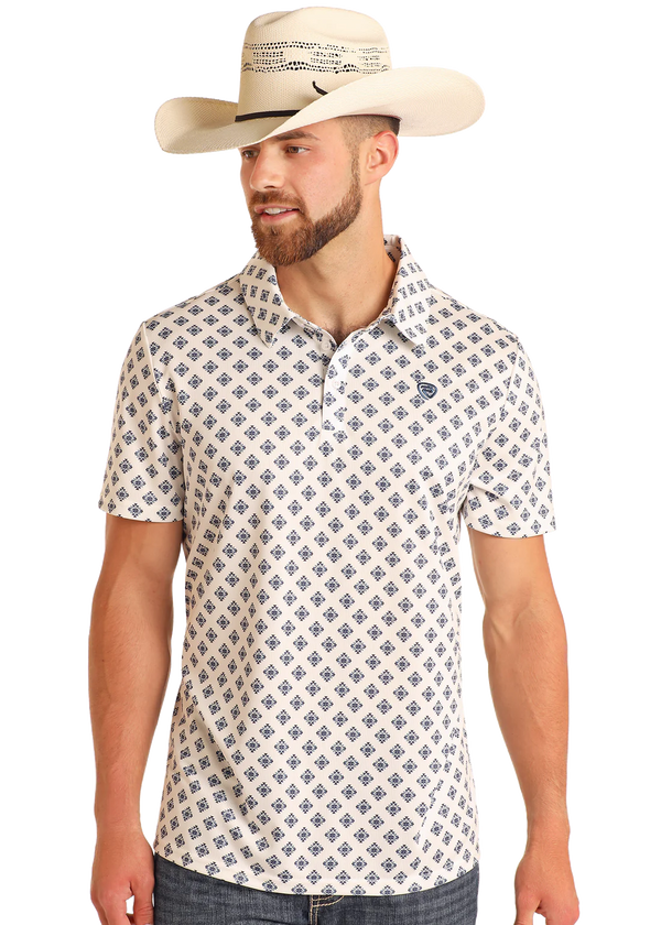 ROCK&ROLL AZTEC PRINTED POLO
