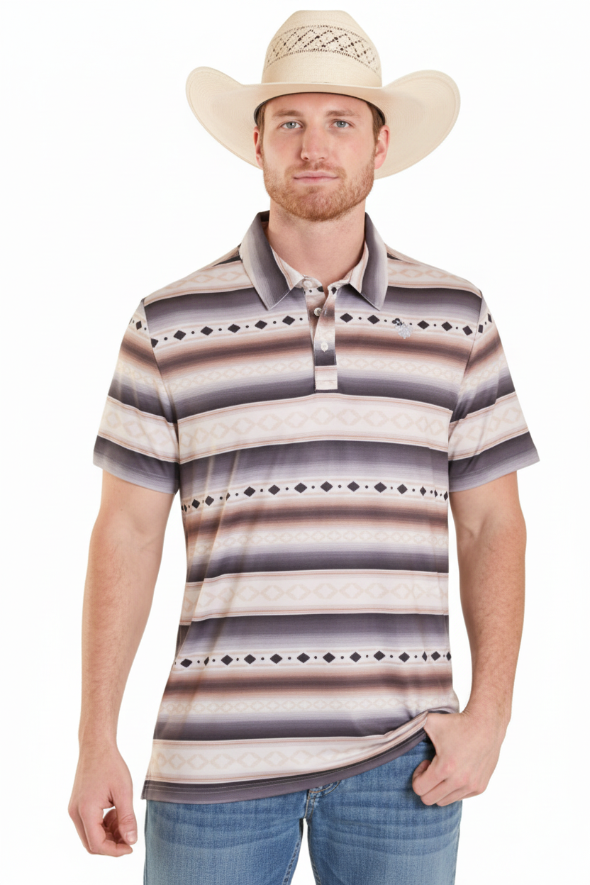 Rock&Roll Aztec Stripe Printed Polo