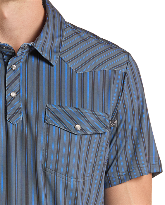Rock&Roll Stripe Print Western Polo