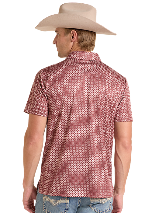 Men's Rock&Roll Medallion Print Polo