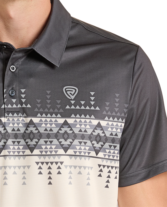 Men's Rock&Roll Border Print Polo