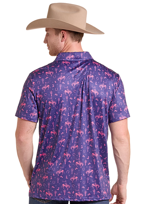 Men's Rock&Roll Novelty Print Polo
