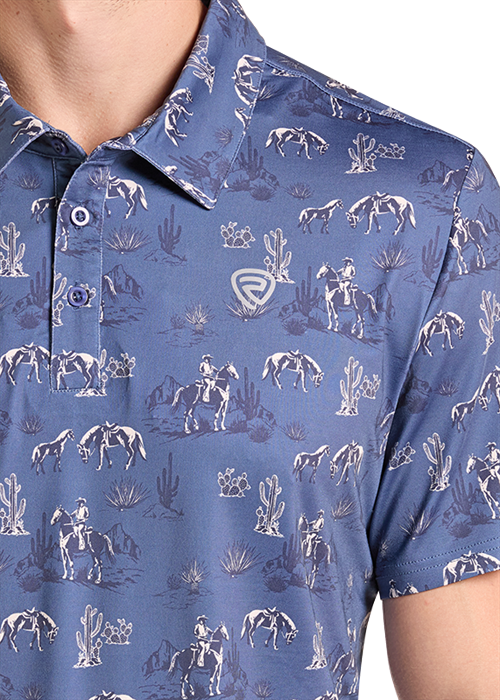 Men's Rock&Roll Novelty Print Lite Polo