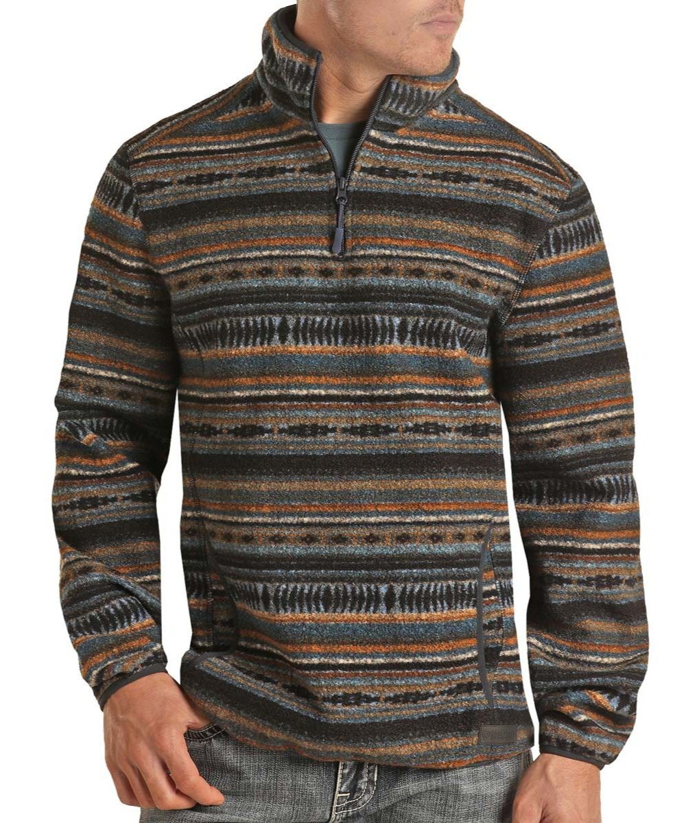 **FINAL SALE** Rock & Roll Cowboy Men's Aztec Berber Pullover