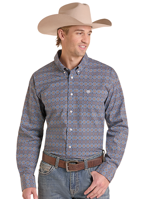 Rock&Roll Medallion Print LS Shirt