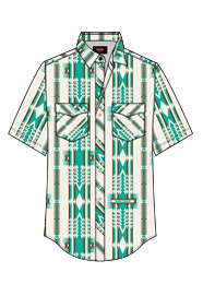 Rock&Roll Aztec Print SS Snap Button Down