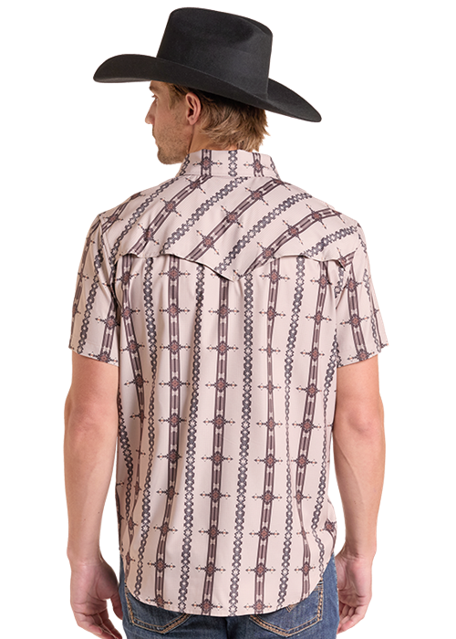 Rock&Roll Aztec Stripe Print Shirt