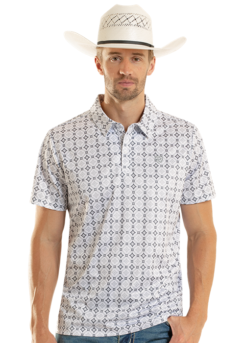 Rock & Roll Denim Men's Medallion Print Polo