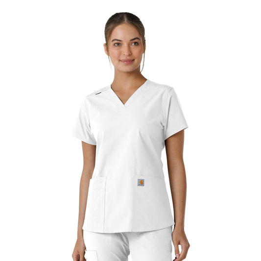 Force Essentials Women's V-Neck Knit Panel Scrub Top