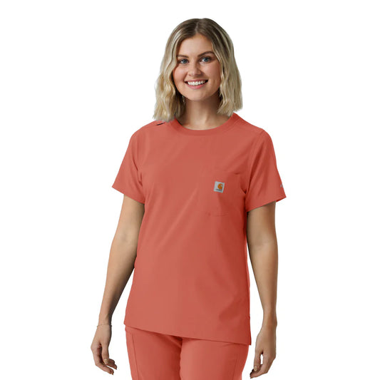 Carhartt Force Cross-Flex Women's Crew Neck Scrub Top