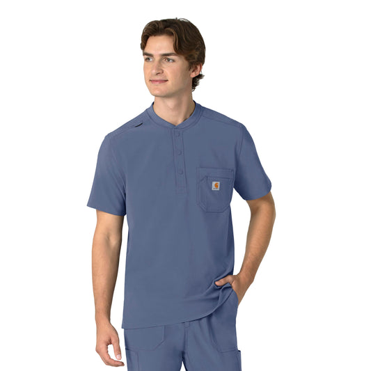 Carhartt Force Cross-Flex Men's Henley Scrub Top Riverside