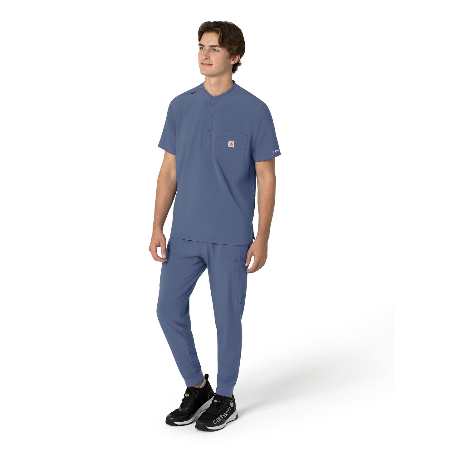 Carhartt Force Cross-Flex Men's Henley Scrub Top Riverside