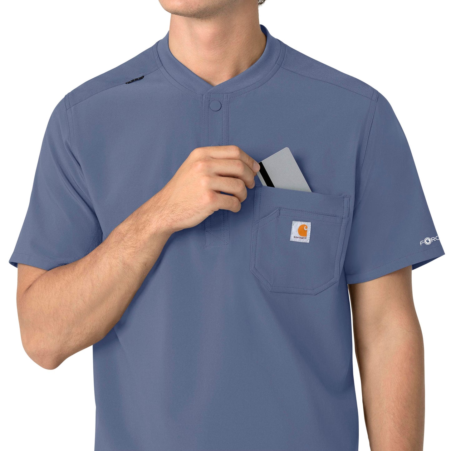 Carhartt Force Cross-Flex Men's Henley Scrub Top Riverside