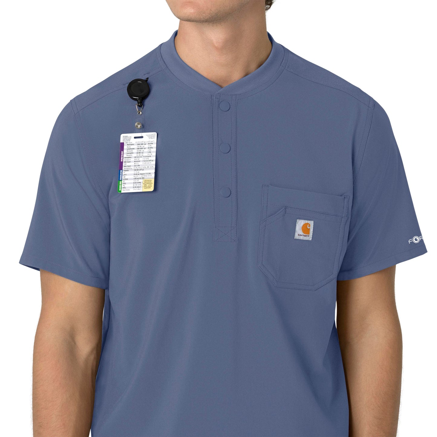 Carhartt Force Cross-Flex Men's Henley Scrub Top Riverside