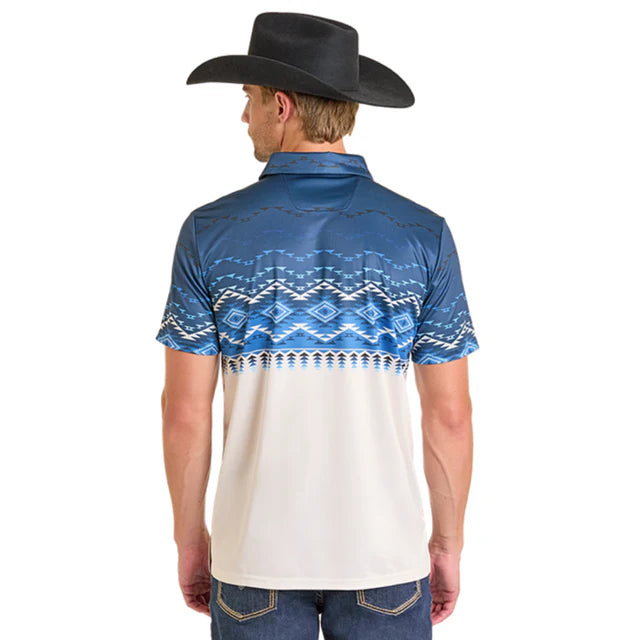 ROCK&ROLL BORDER PRINTED POLO