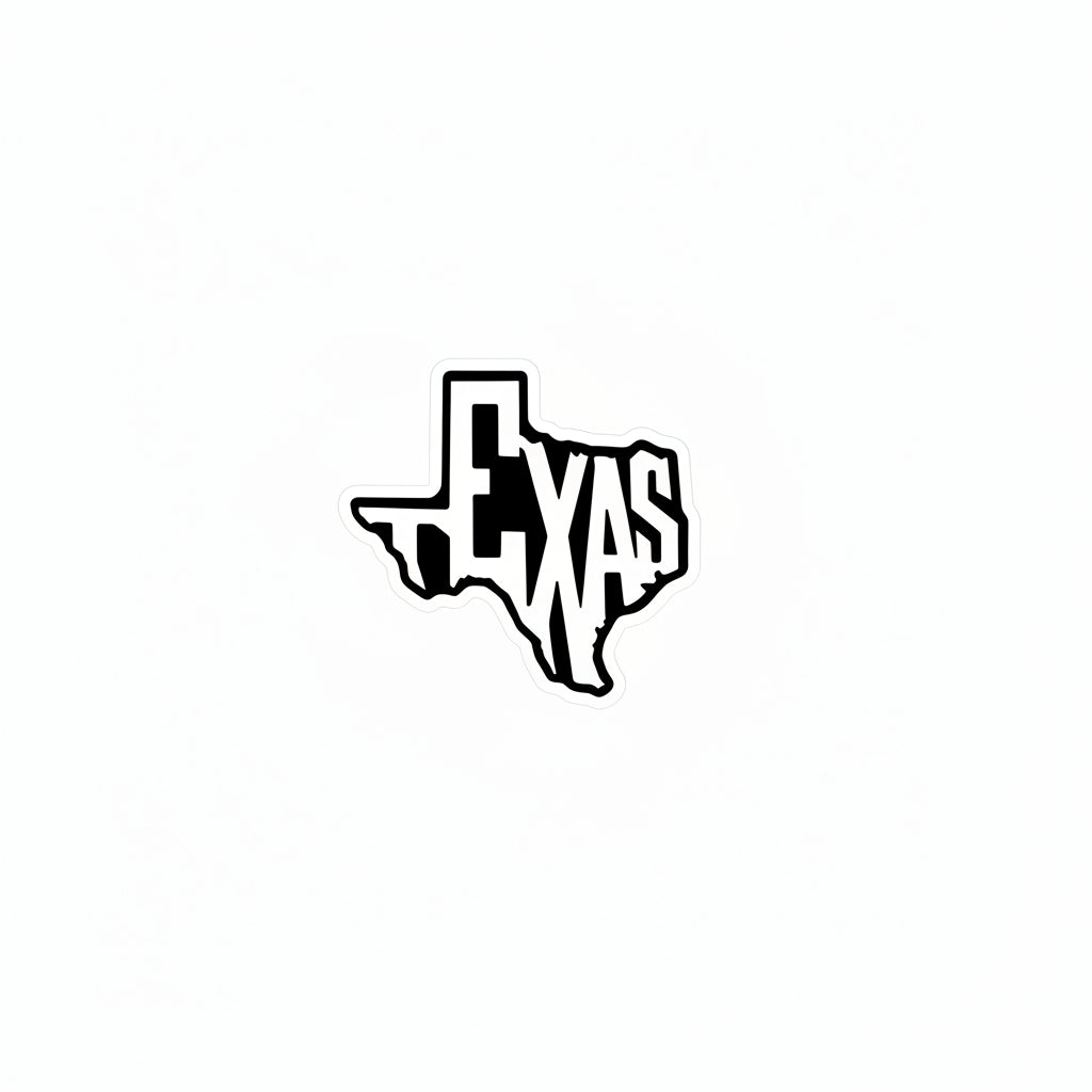Black & White Texas Sticker