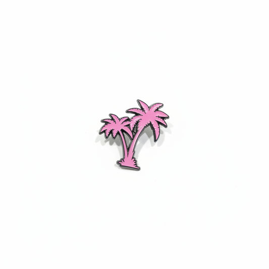 Gradient Palm Tree Hat Pin - Pink in Black