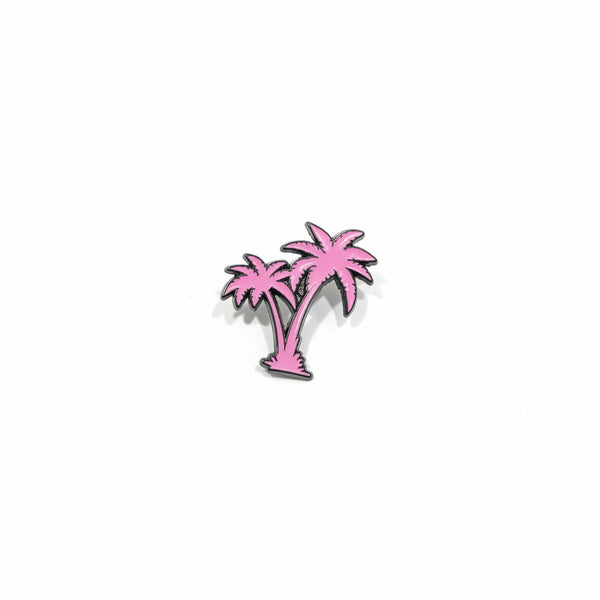 Gradient Palm Tree Hat Pin - Pink in Black