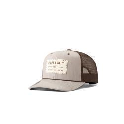 Gorra Ariat para hombre, color tostado con parche de ante.