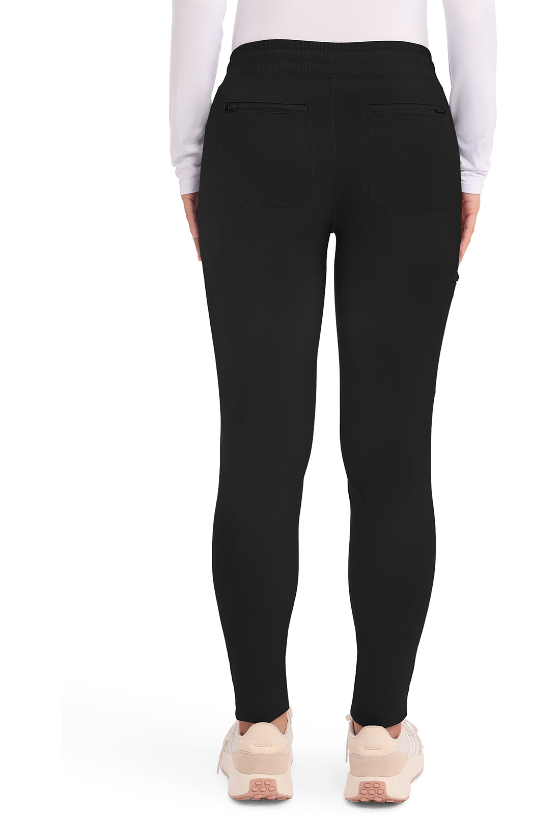 CHEROKEE FORM Mid Rise Tapered Leg Drawstring Pant BLACK