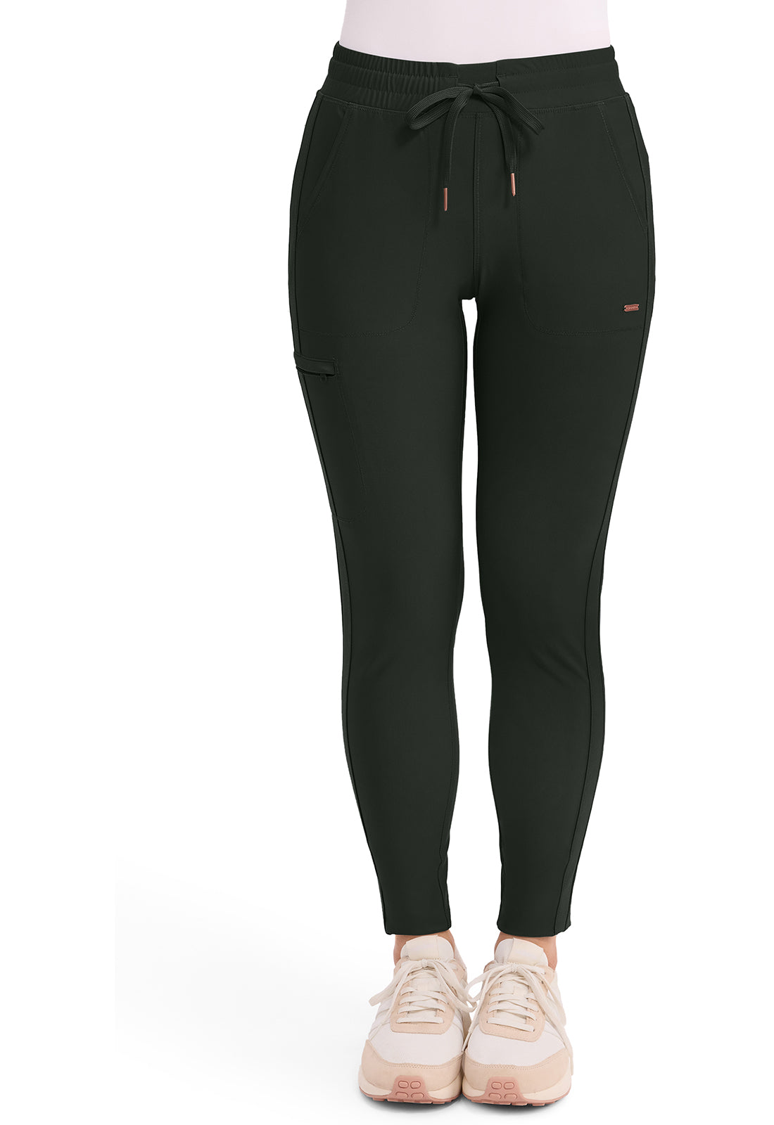 CHEROKEE FORM Mid Rise Tapered Leg Drawstring Pant OLIVE