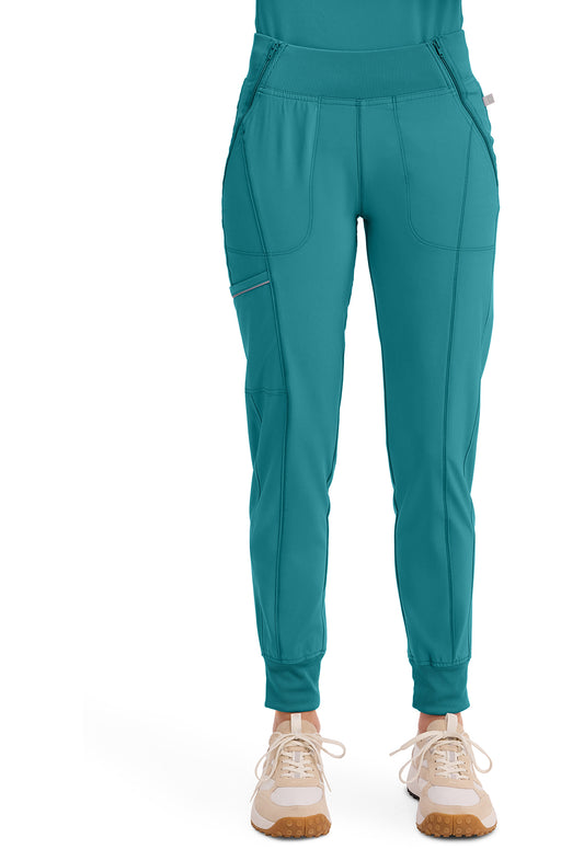 Women's Elastic Waistband Jogger Scrub Pants - Petite
