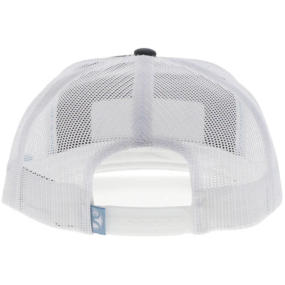 "CR108" Cactus Ropes Hat Grey/White w/White/Turquoise/Black Patch