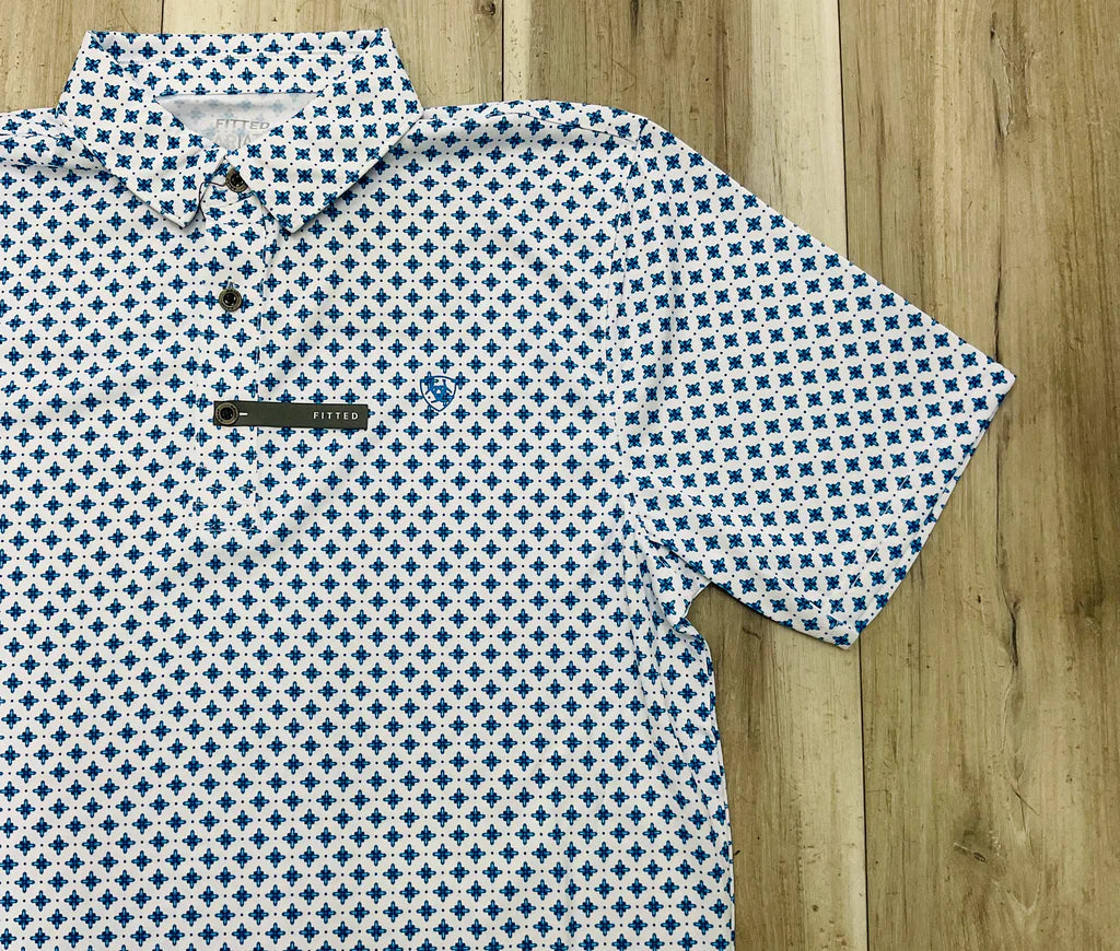 Ariat Men's All Over Print Fitted Polo