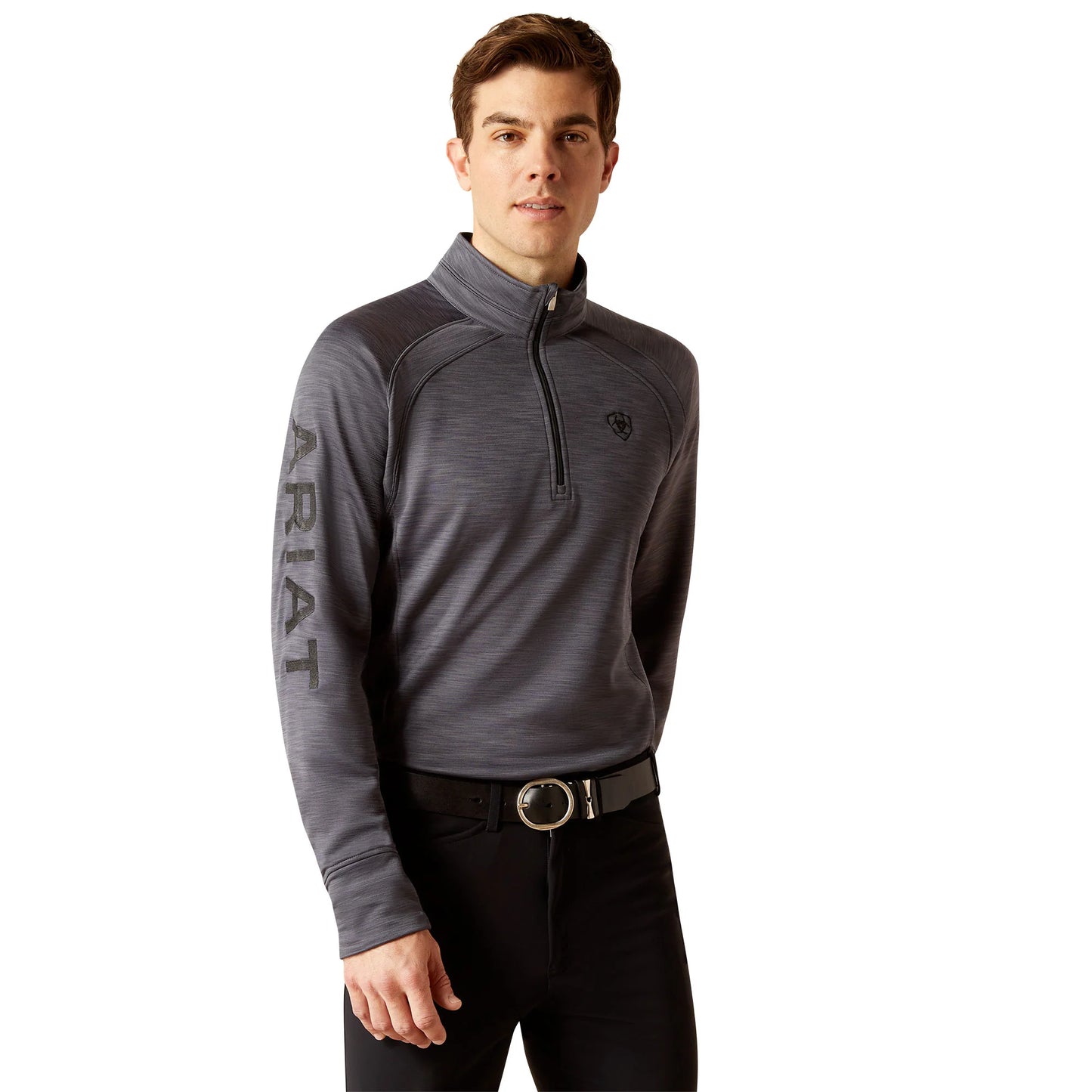 **FINAL SALE** Ariat Men's Tek Team Ebony Grey 1/2 Zip Sweatshirt