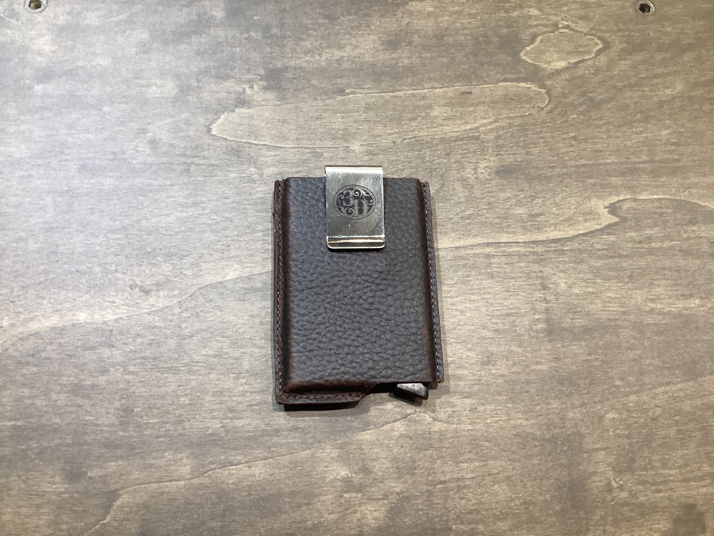 3D Belt Men's Dark Brown Leather Smart Wallet