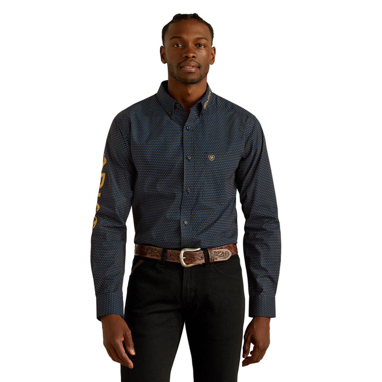 ARIAT TEAM PORTLAND FITTED DARK BLUE - MENS SHIRT - 10062254