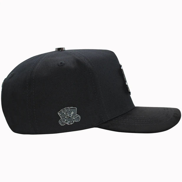 FERRETI HATS PREMIUM Los 3 Vicios Black on Black Baseball Cap For Men