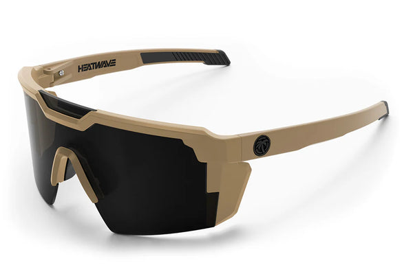 HeatWave Future Tech Z87+ Sunglasses: Desert Tan Frame / Black Lens