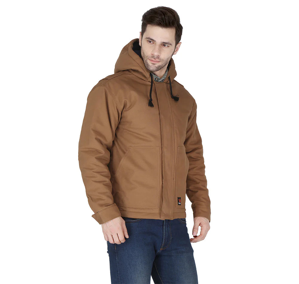 Forge Fr Men's Navy Insulated Duck Hooded Jacket