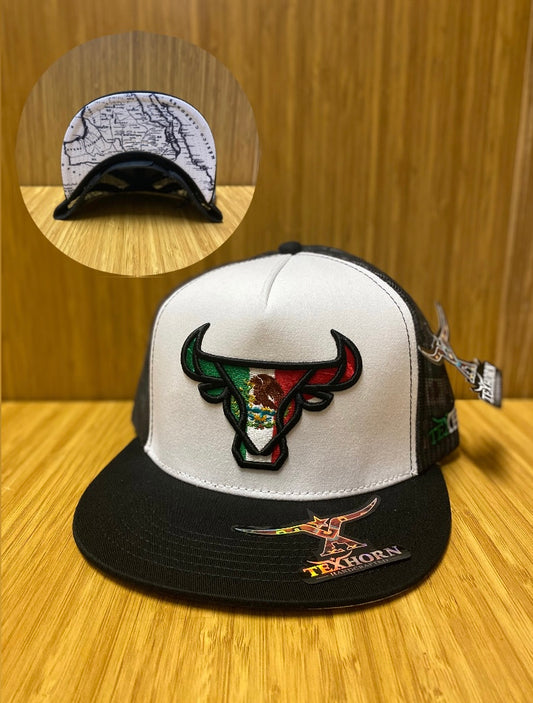 TEXHORN HAT - MEXICO BULL WHITE/BLACK