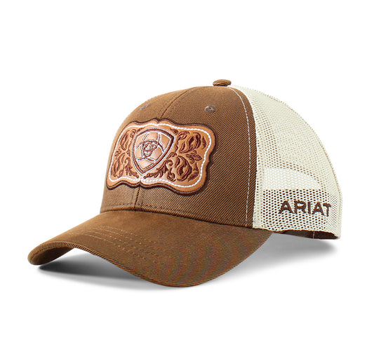 Ariat Leather Floral Brown Cap