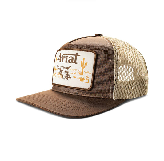 ARIAT OILSKIN DESERT PATCH BROWN - HATS CAP -