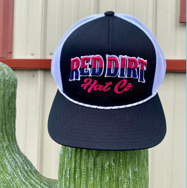 Red Dirt Direct Stitch-Black/White Curve Cap