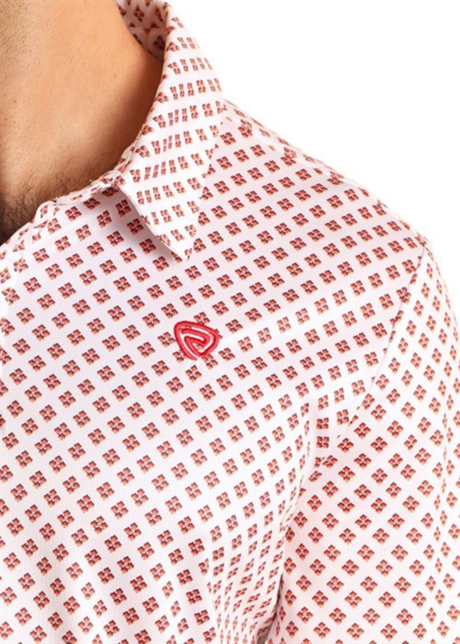 ROCK&ROLL GEO PRINTED POLO - WHITE
