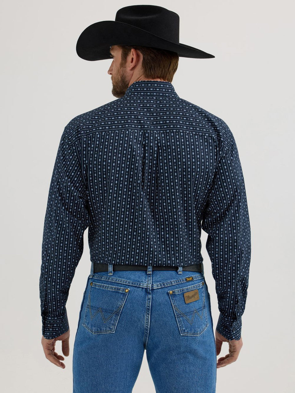 Wrangler George Strait Dark Blue Print Shirt