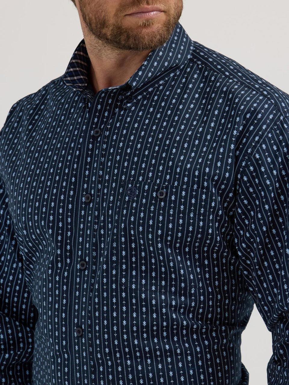 Wrangler George Strait Dark Blue Print Shirt