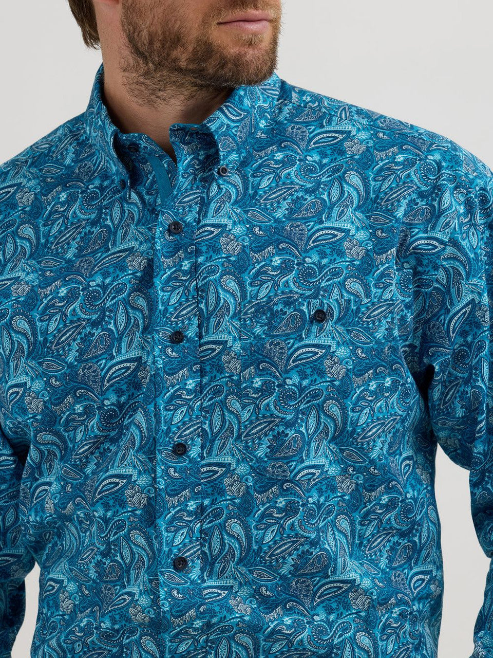 Wrangler George Strait Teal Paisley Shirt